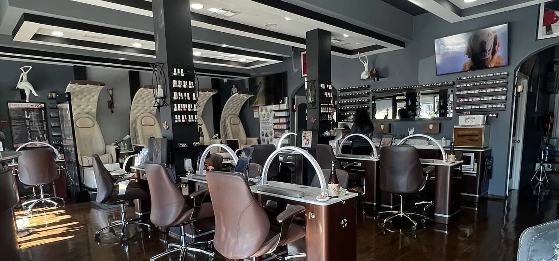 Inside Attraction Nails Salon at 363 E Westfield Ave, Roselle Park, NJ 07204